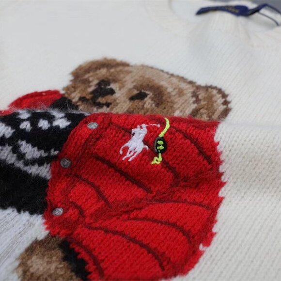 Polo Ralph Lauren Red coat, bear, white sweater - Picture 5 of 6